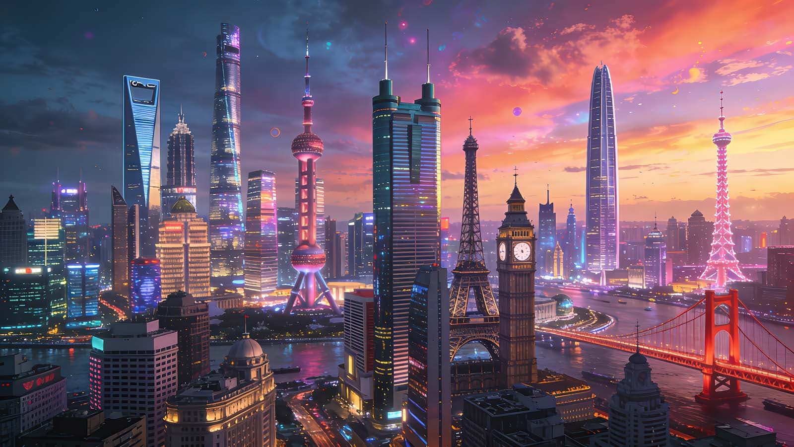 City skyline background